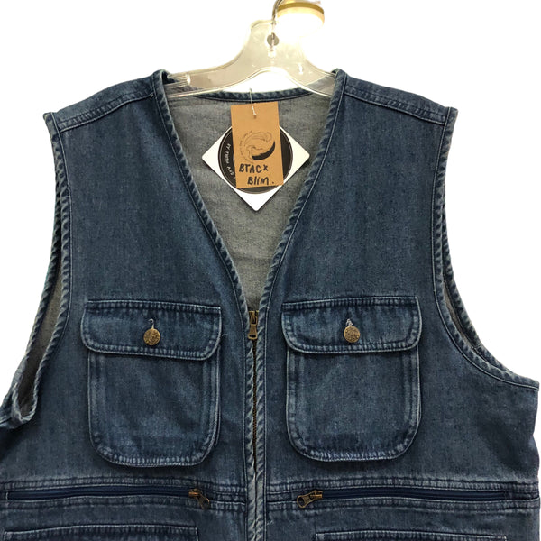 OOAK Fool Denim Cargo Vest by Tooth and Claw x Blim