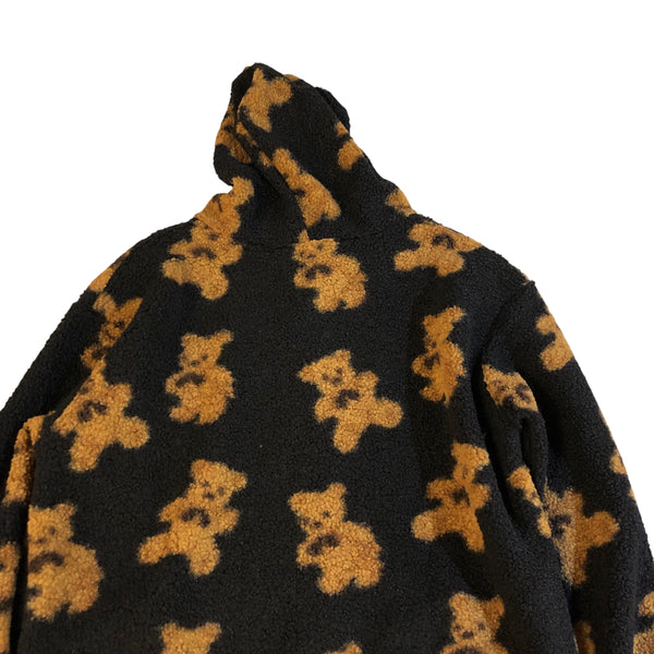 Black teddy bear Fleece hoody Jacket