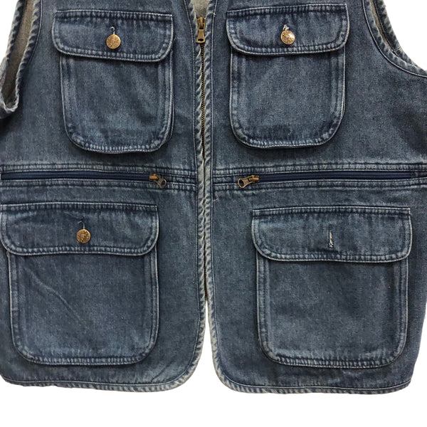 OOAK Fool Denim Cargo Vest by Tooth and Claw x Blim