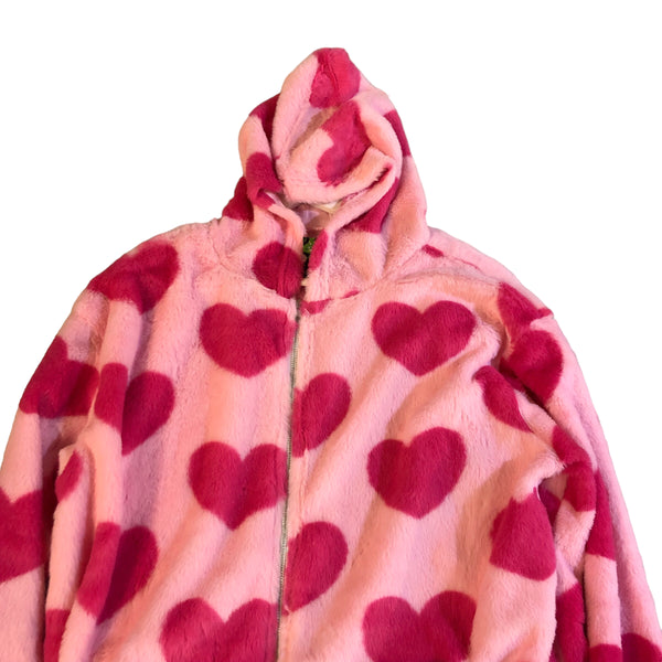 Pink Heart Fleece hoody Jacket