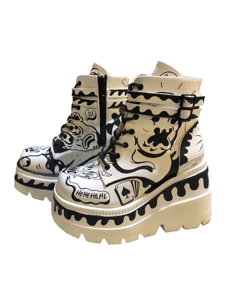 One of a kind Hand Painted Boots by Puppy Teeth