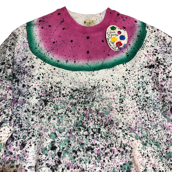 Hand Splattered Vintage Watermelon Crewneck Sweater by BlimxJam jams