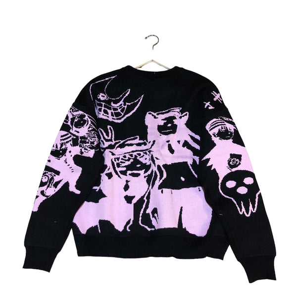Acrylic knit all over sweater