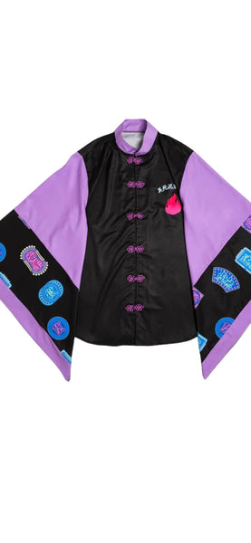 BACK IN STOCK! “Black Purple Mandarin and Clouds" Jacket by ACDC RAG
