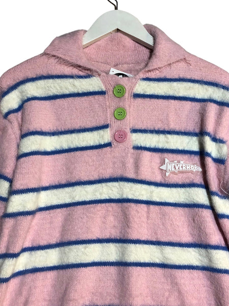 LAST ONE! Polo Knit Striped Sweater
