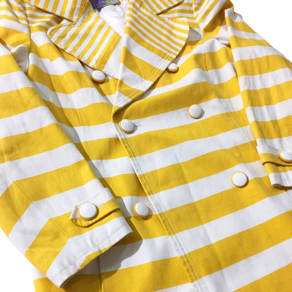 Jones New York Yellow White Striped Jacket