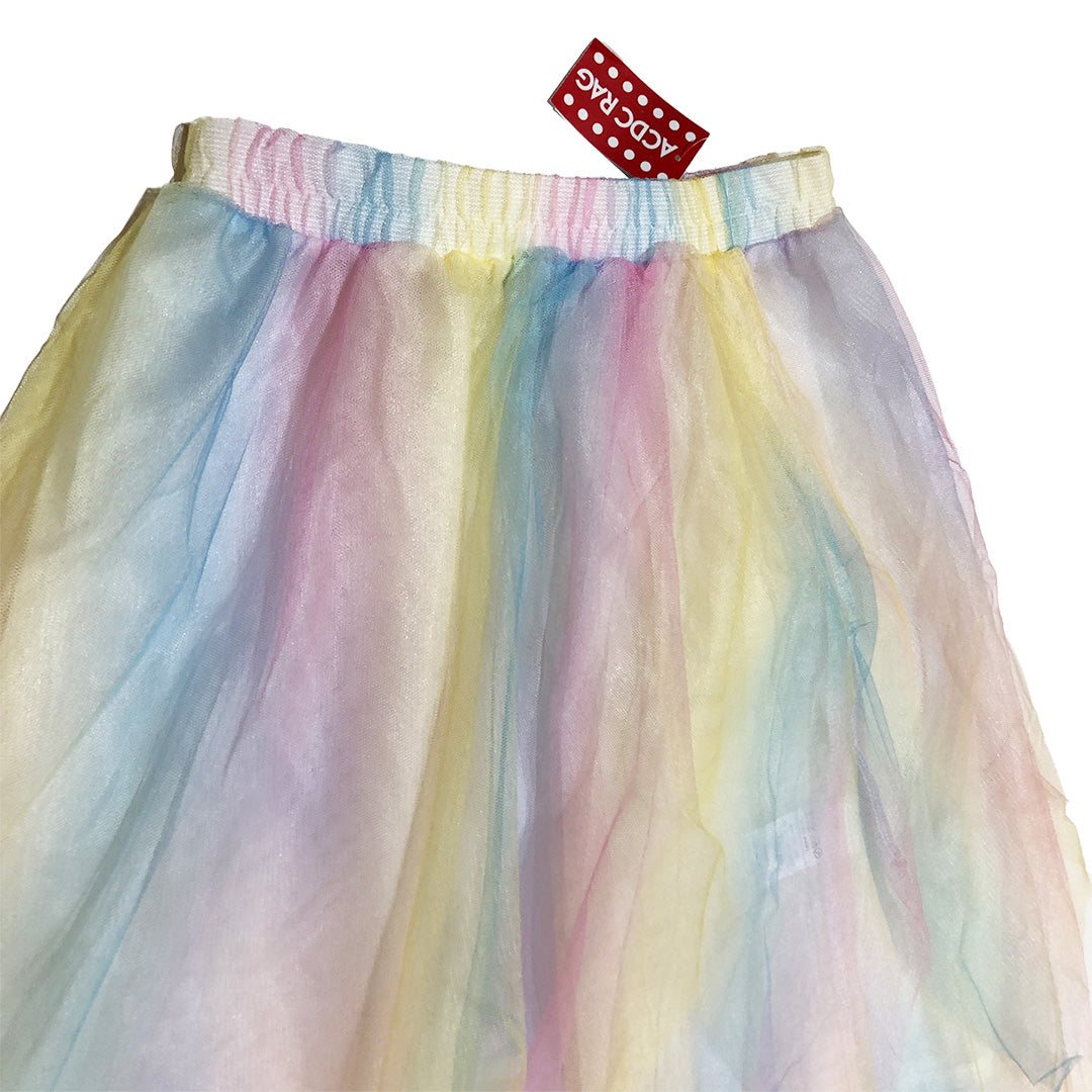 Buy ACDC RAG Long Rainbow Tulle Overlay Skirt - Pastel at Dreamy Bows