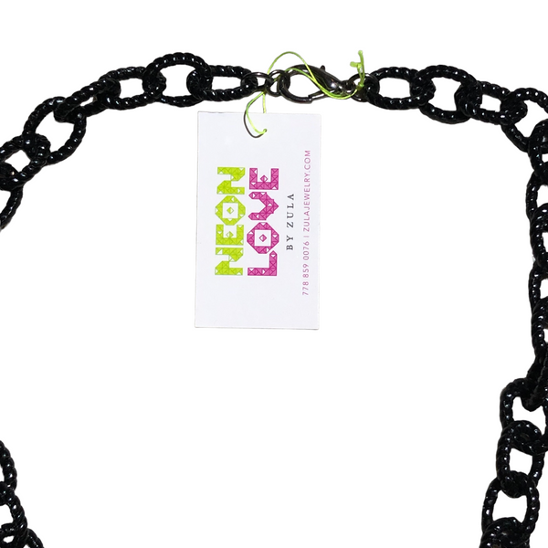 Neon Pink/Yellow Handmade Necklace by Neon Love