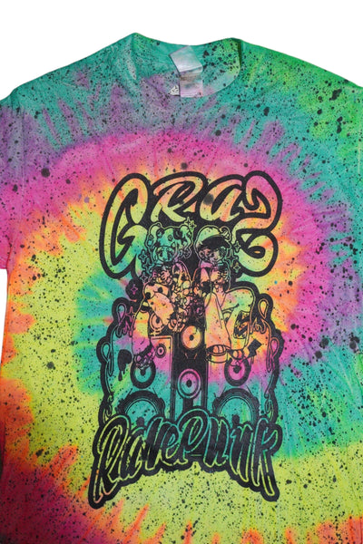 Foak Printed Rave punk Tie dye splatter t by Grazcore