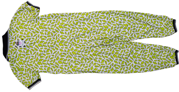 Hand Embellished OOAK teletubby jumpsuit by Zealot