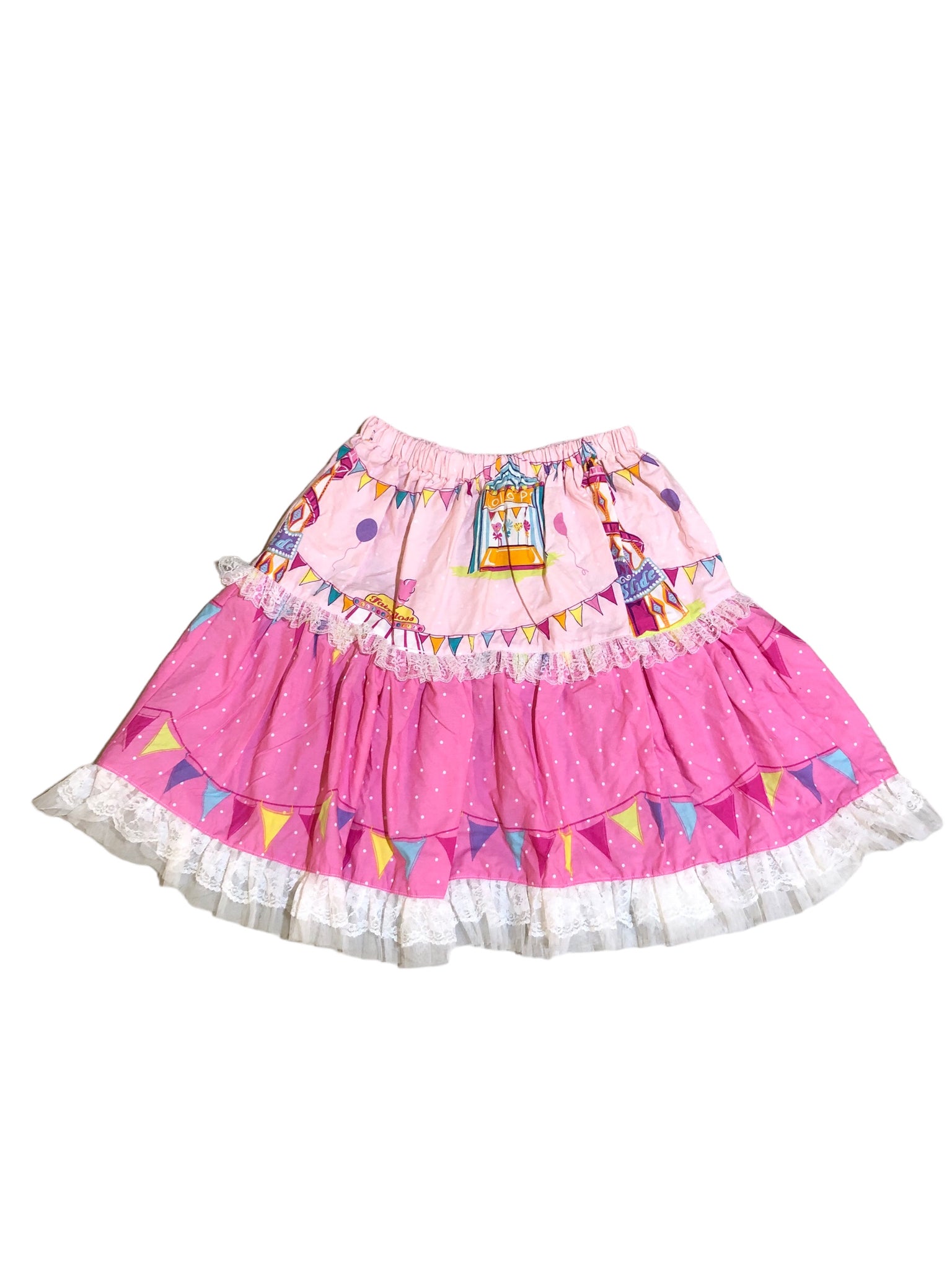 Candelicious Pink and white Patchwork Skirt