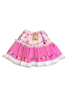 Candelicious Pink and white Patchwork Skirt