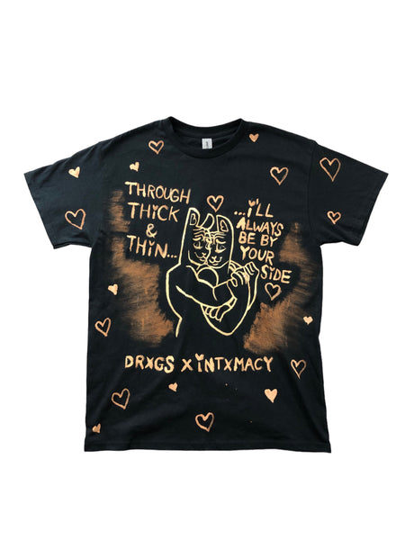 Hand Bleached Sneaky Stripes Drxgs x intimacy shirt