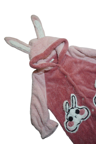 Embellished Fleece Bunny Hooded Robe