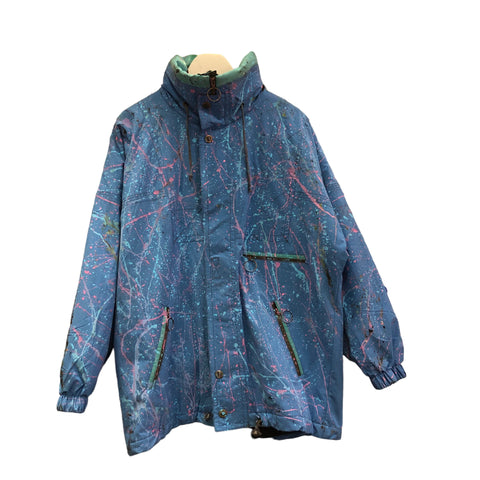 Vintage Hand Splattered Blue Outerwear Jacket