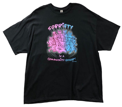 Hand Printed Sneaky Stripes Sobriety Shirt