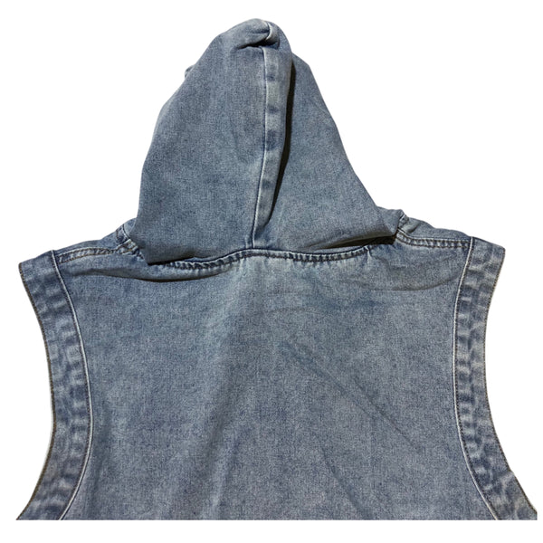 Denim Skull Hooded Vest