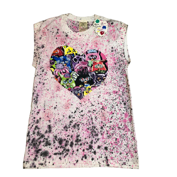 Furby Heart Splatter T by Blim x Jam Jams