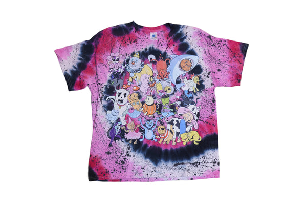 Hand Splattered Neon Neko Party Short Sleeve Crewneck
