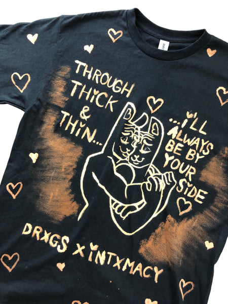 Hand Bleached Sneaky Stripes Drxgs x intimacy shirt