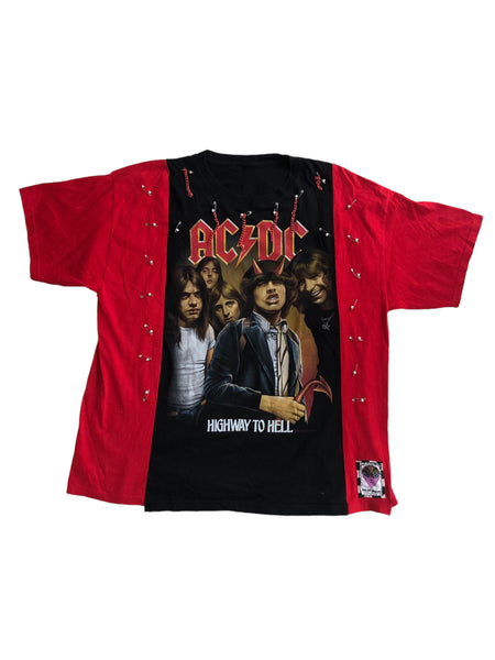 Hand Upcycled ACDC Shirt by Zealot