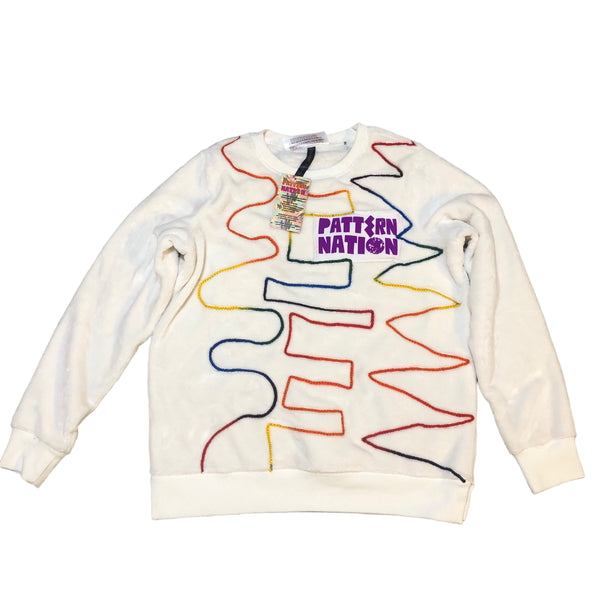 Hand Patchwork Velour Sweater by Pattern Nation