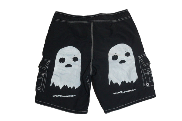 Hand embellished OOAK Black Shorts