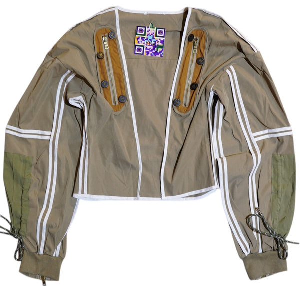 Khaki Straight  cotton Jacket