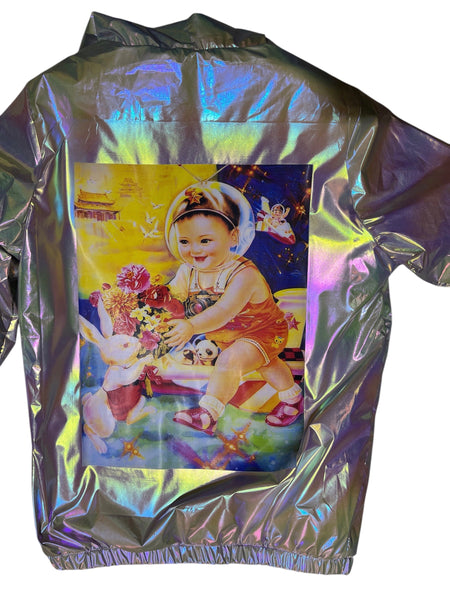 Iridescent baby raver hoody Jacket