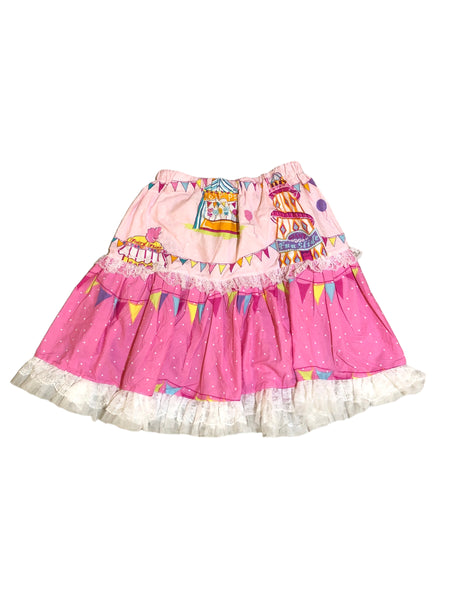 Candelicious Pink and white Patchwork Skirt