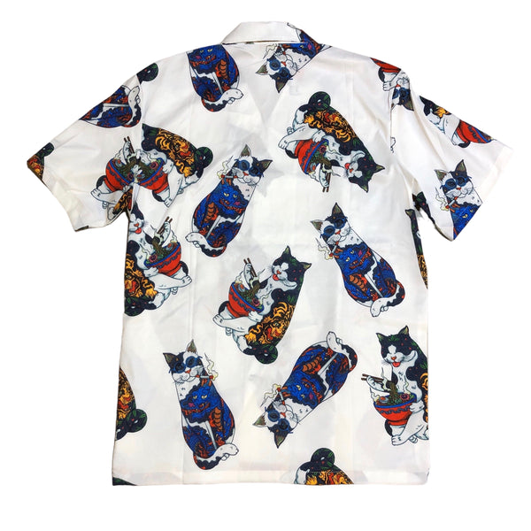 BACK IN STOCK Ramen Cat Short Sleeve Button up