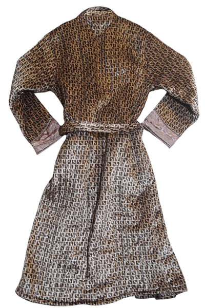 Vintage Quilted Velvet Patterned Robe