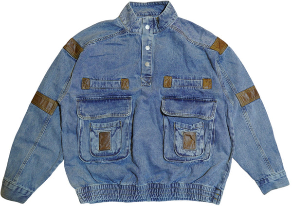 Blue Cargo Overwashed Denim Jacket