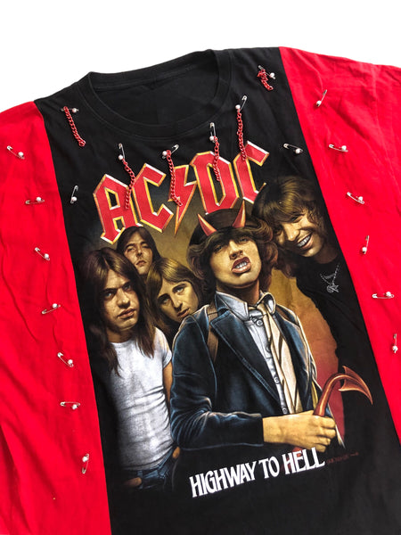 Hand Upcycled ACDC Shirt by Zealot