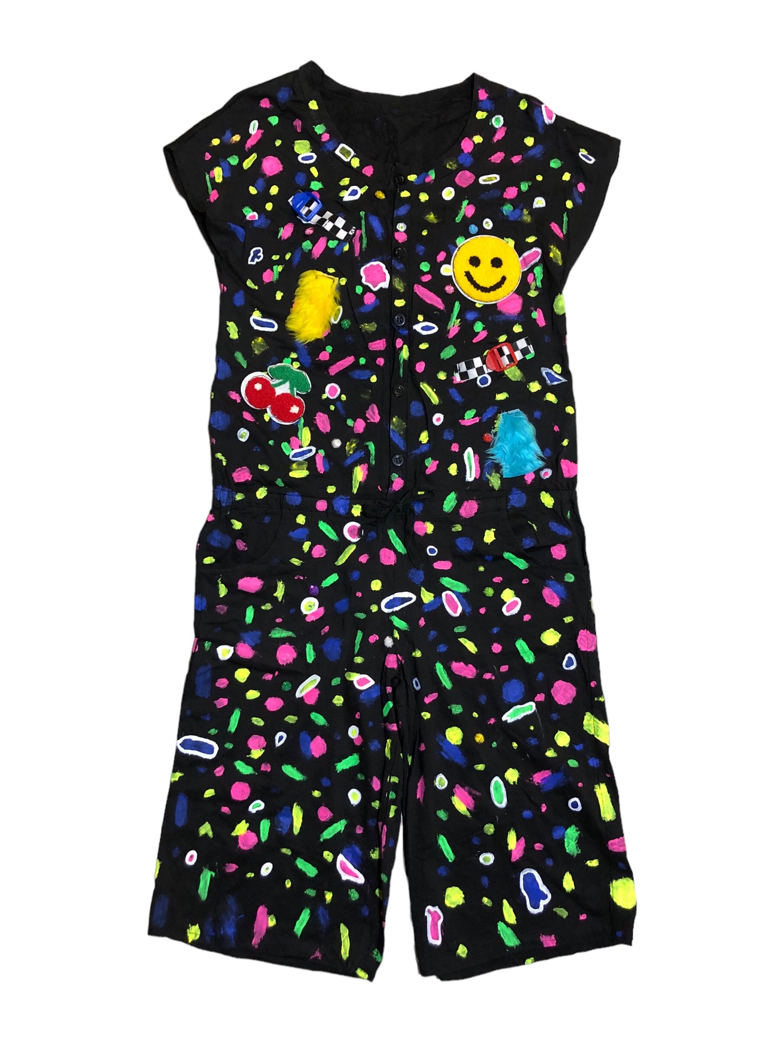 Hand Painted OOAK cotton jumpsuit by Zealot