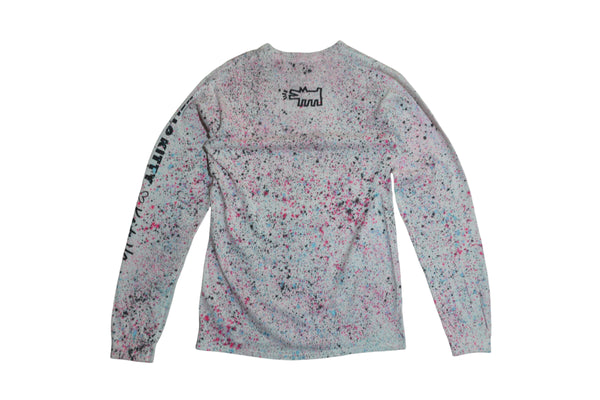 Hand Splattered One of a Kind Hello Kitty Crewneck by Keith Haring