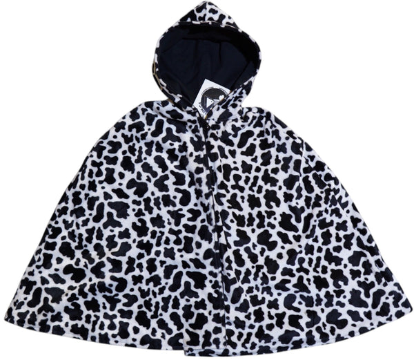 Cow Faux Fur Hooded Poncho