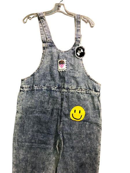 Embellished OOAK Denim Cow Overalls by Zealot