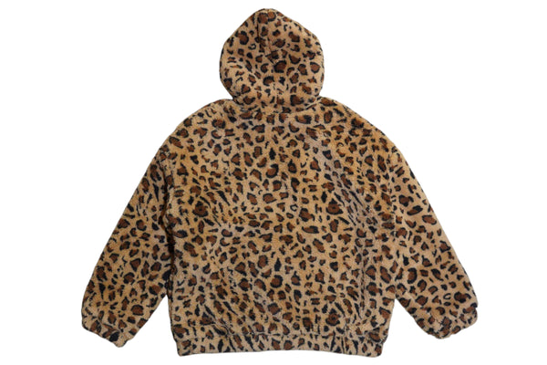 Leopard Faux Fur Jacket with Hood