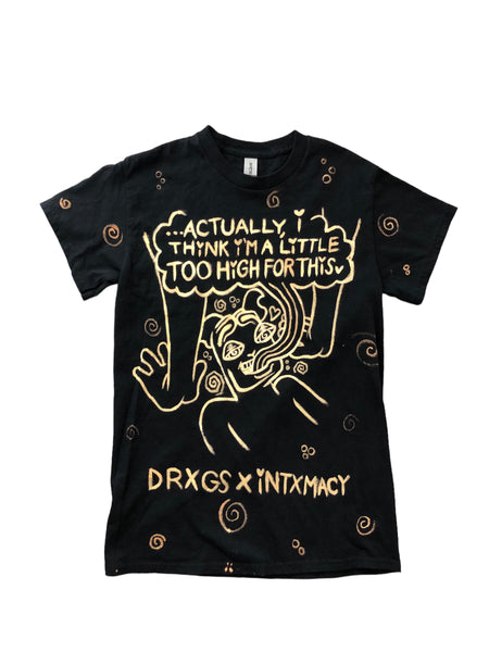 Hand Bleached Sneaky Stripes Drxgs x intimacy shirt