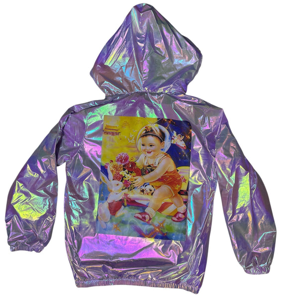 Iridescent baby raver hoody Jacket