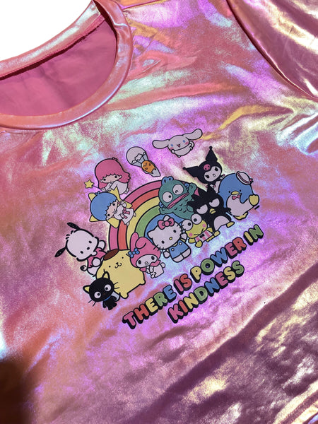 Sanrio Pink Shimmer Crop Top