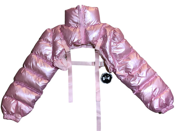 Pink Shimmer Puffer Sleeve