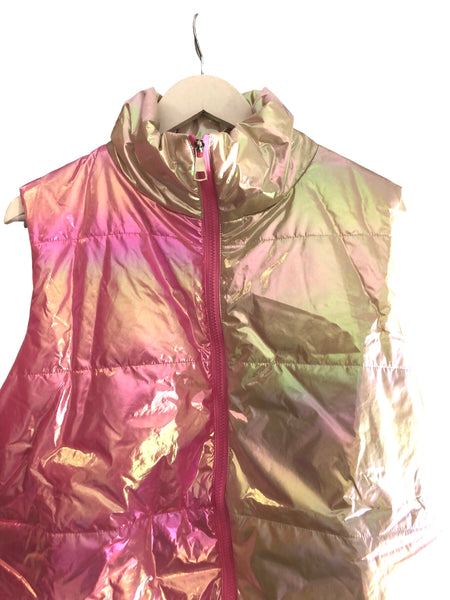 Holographic Pink & White Dual Puffer Jacket