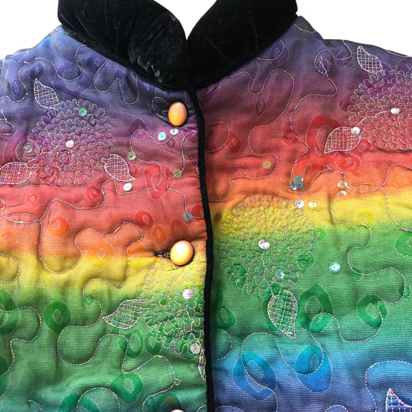 Rainbow Embellished Chinese Quilted Jacket