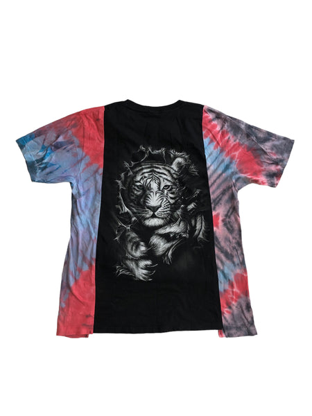 Hand Upcycled Tiger tie dye Shirt by Zealot