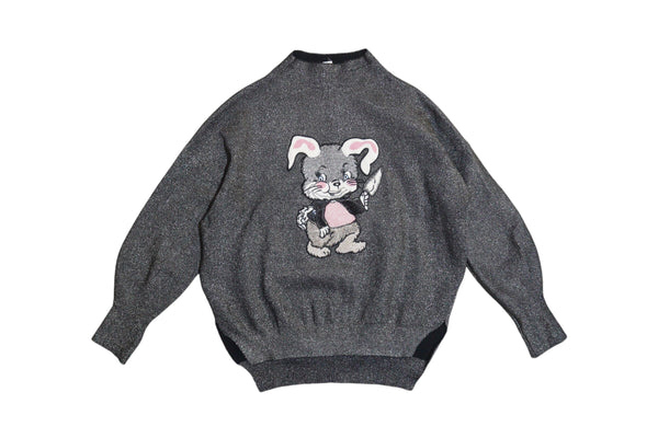 Embellished Vintage Bunny Knife Upcycled Sweater