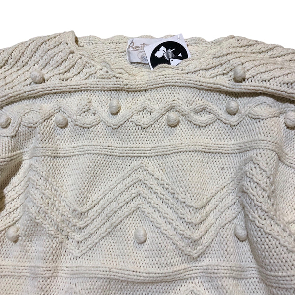 Heavy White Cotton knit sweater