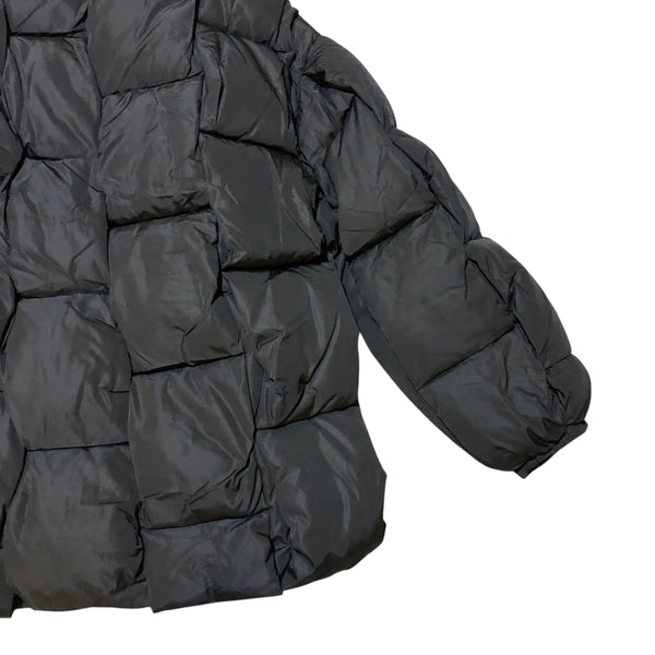 Black Woven Puffer Jacket