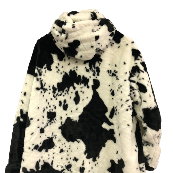 Back in Stock! Cow Patterned Fleece Long Jacket